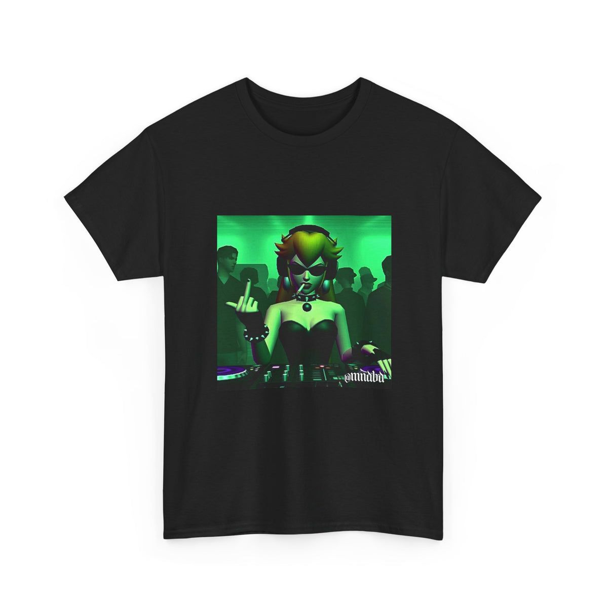 Goth Peach DJ Smoking And Flipping Off