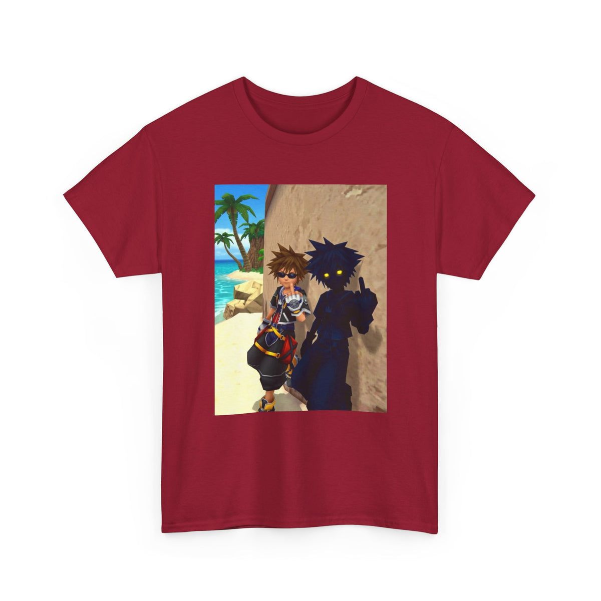Sora And Shadow Flipping Off On Beach