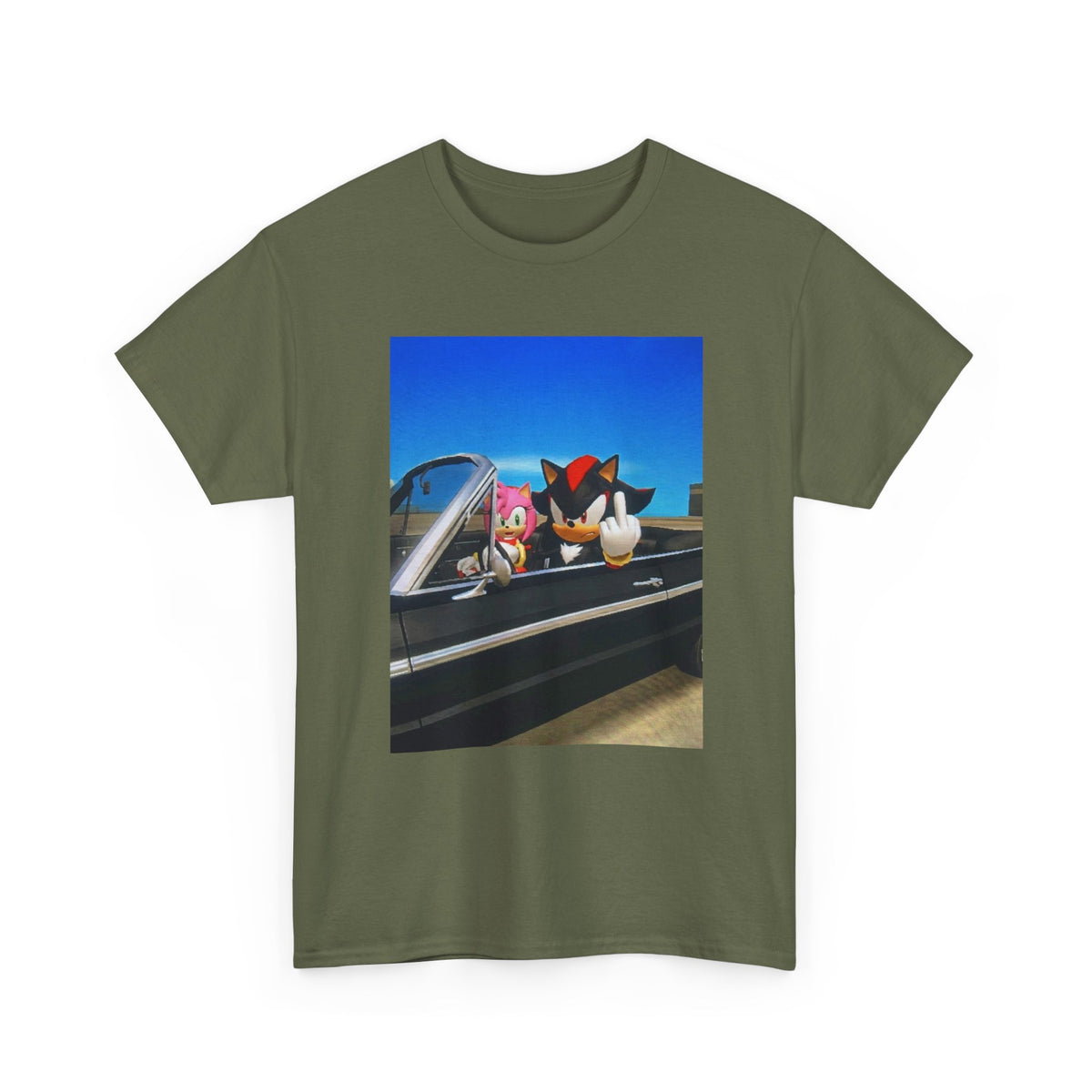 Shadow and Amy Flipping Off The World Tee