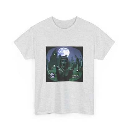 Goth Sim Smoking In Cemetery Moonlight Tee