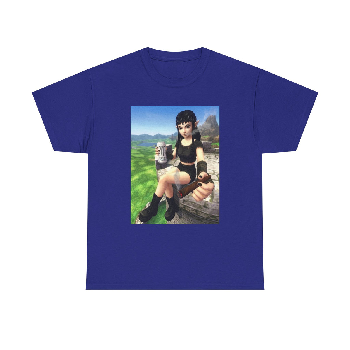 Edgy Elf Girl Smoking Blunt Tee