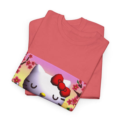 Kitty Meditating and Flipping Bird Tee