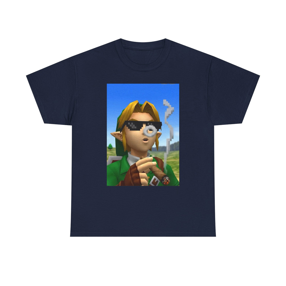 Pixelated Link Smoking With Deal With It Glasses
