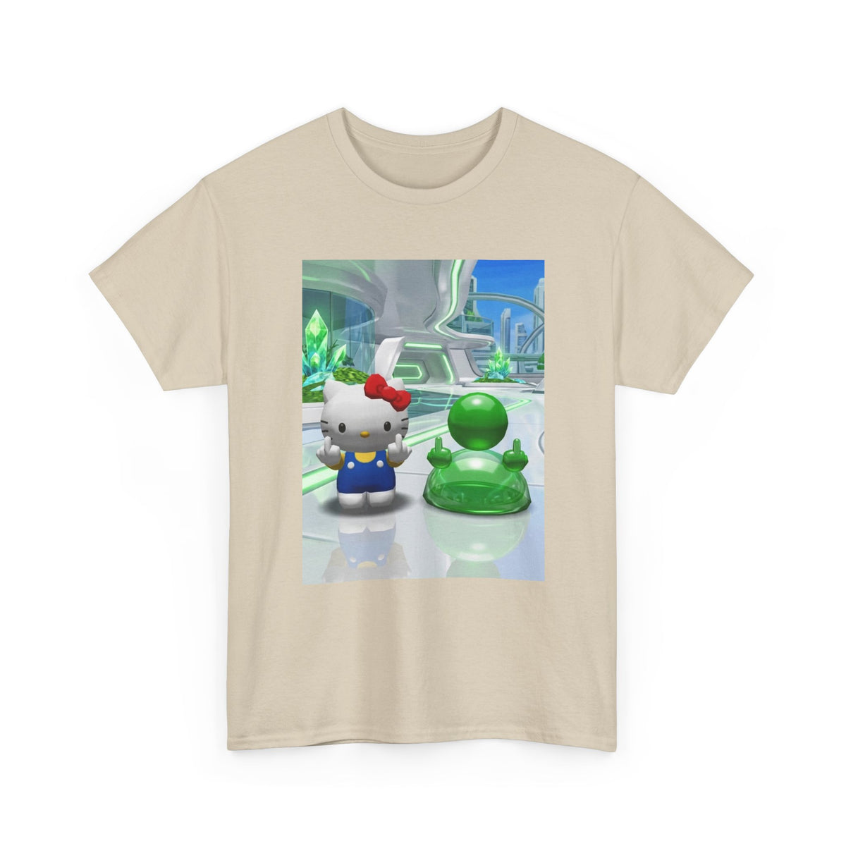 Hello Kitty And Green Blob Flipping The Bird