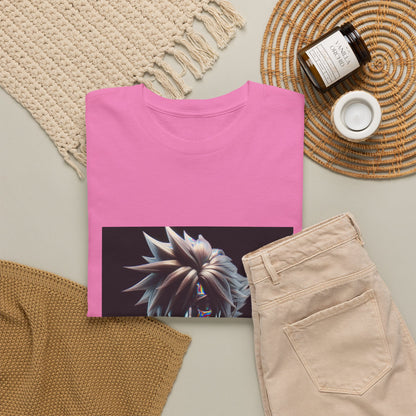Chrome Spiky-Haired Warrior Reflecting Rainbows Tee