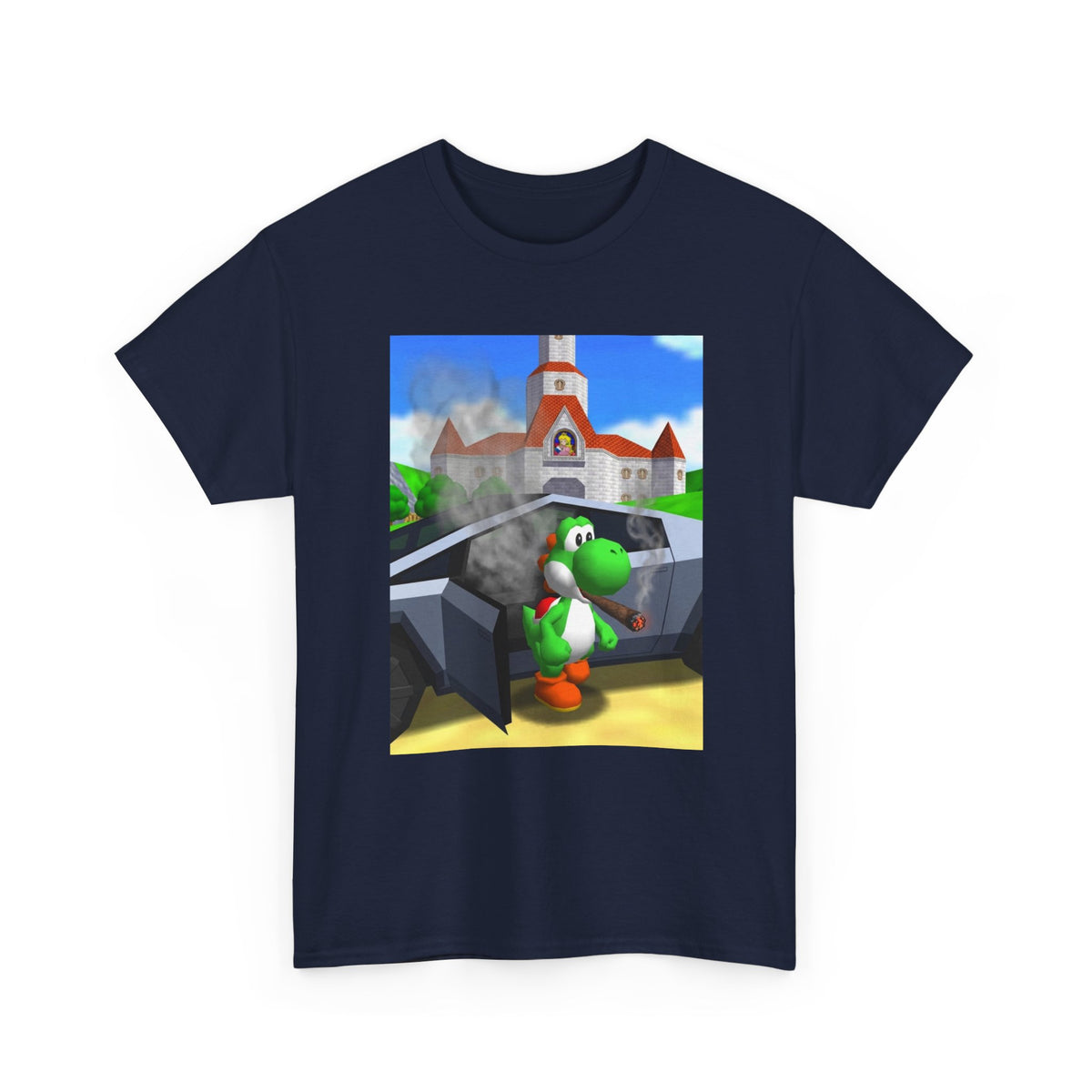 Yoshi Puffing Blunt At Peach's Castle