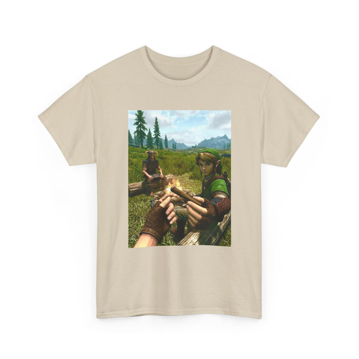 Link and Dragonborn Blaze By The Campfire
