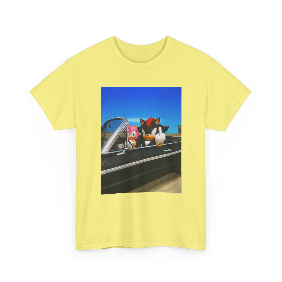 Shadow and Amy Flipping Off The World Tee