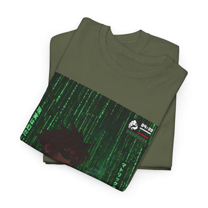 Anime Character Smoking Cigar In Matrix Tee