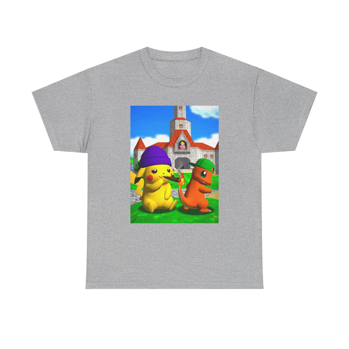 Pikachu And Charmander Chilling At Peach's Castle Tee