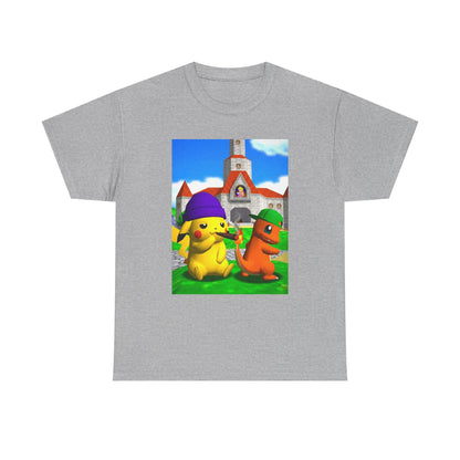 Pikachu And Charmander Chilling At Peach's Castle Tee