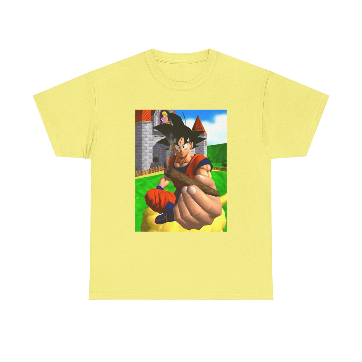 Goku Offers a Blunt at Peach's Castle