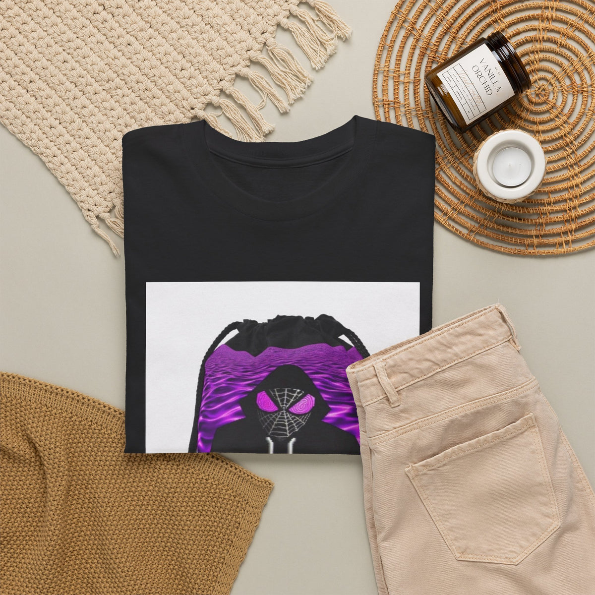 Spider-Hoodie Character Sipping Purple Drank Tee