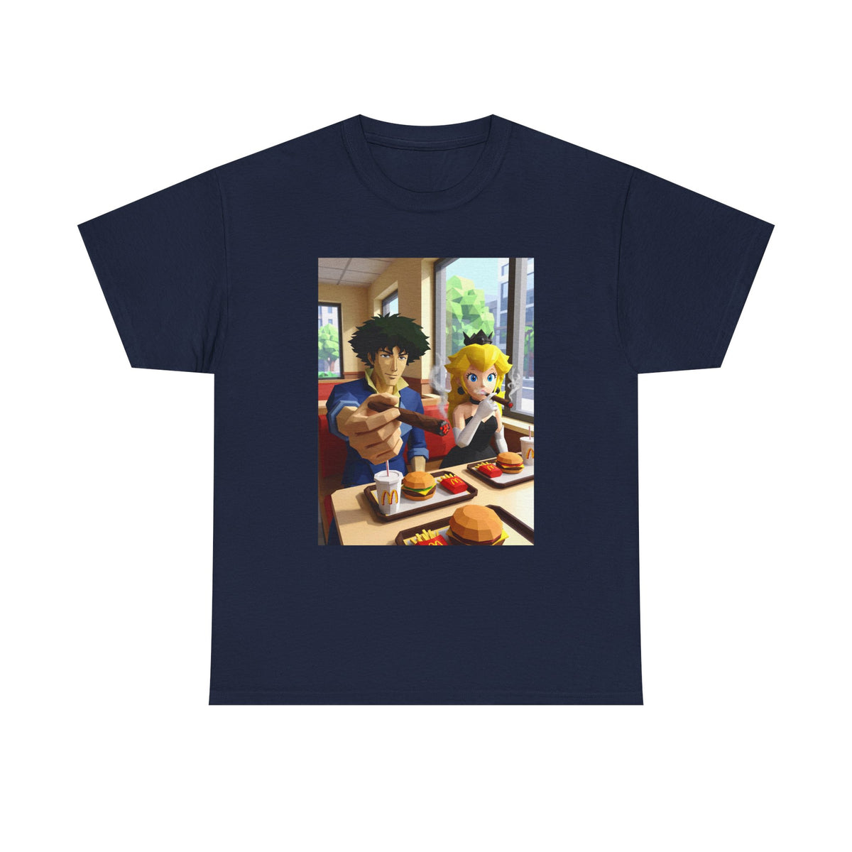 Spike and Princess Peach Smoking Cigars Tee