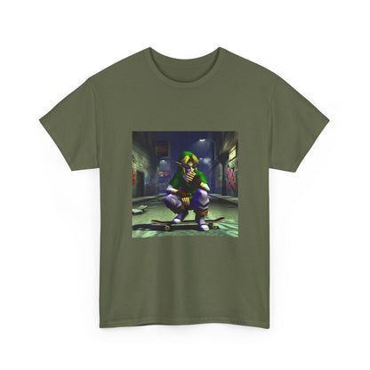 Edgy Link Smoking On Skateboard
