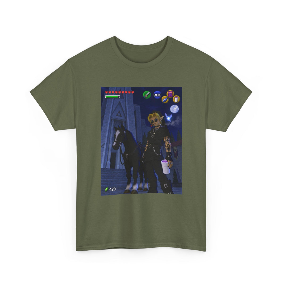 Goth Link Smoking With Epona Tee