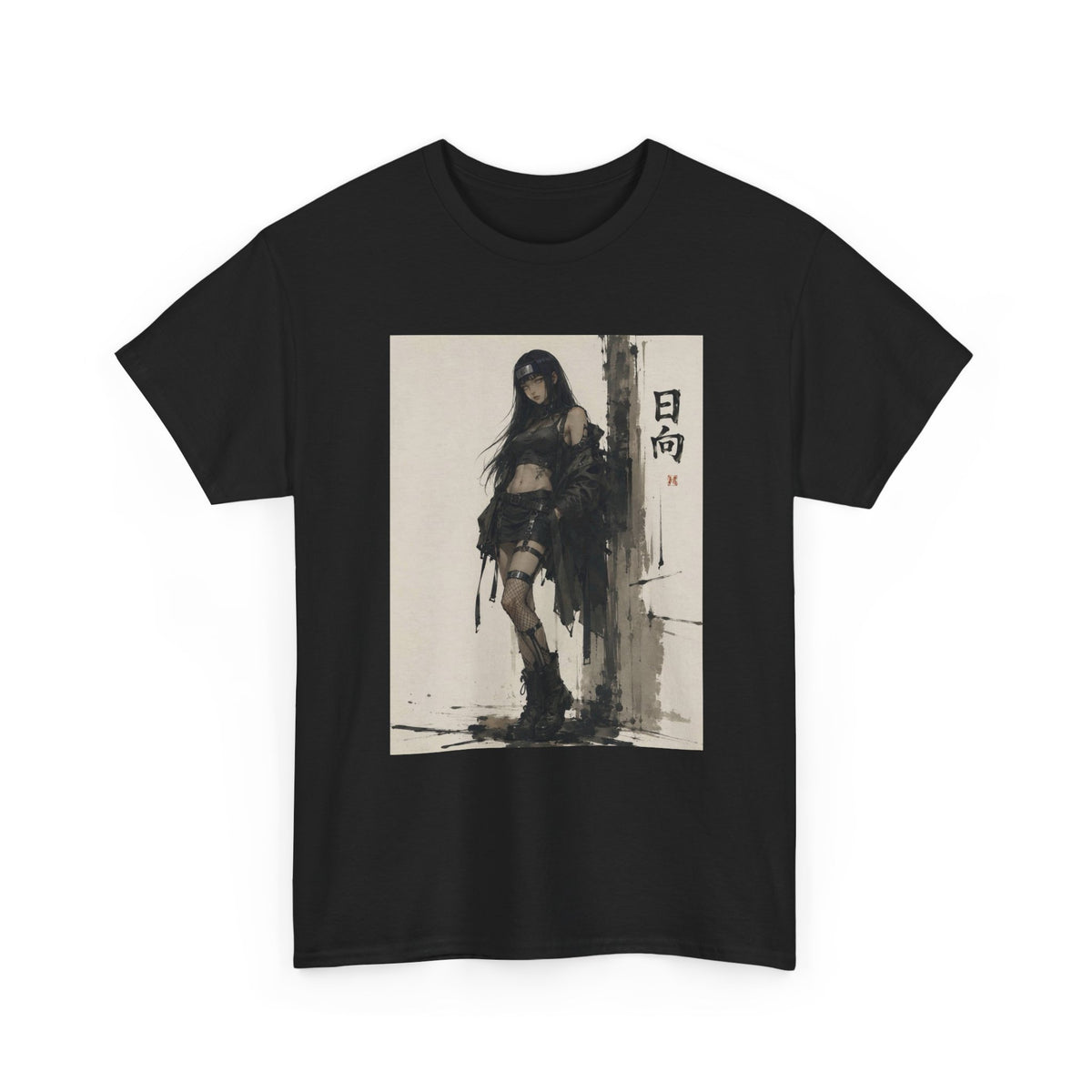 Anime Warrior Girl Leaning On Post Tee