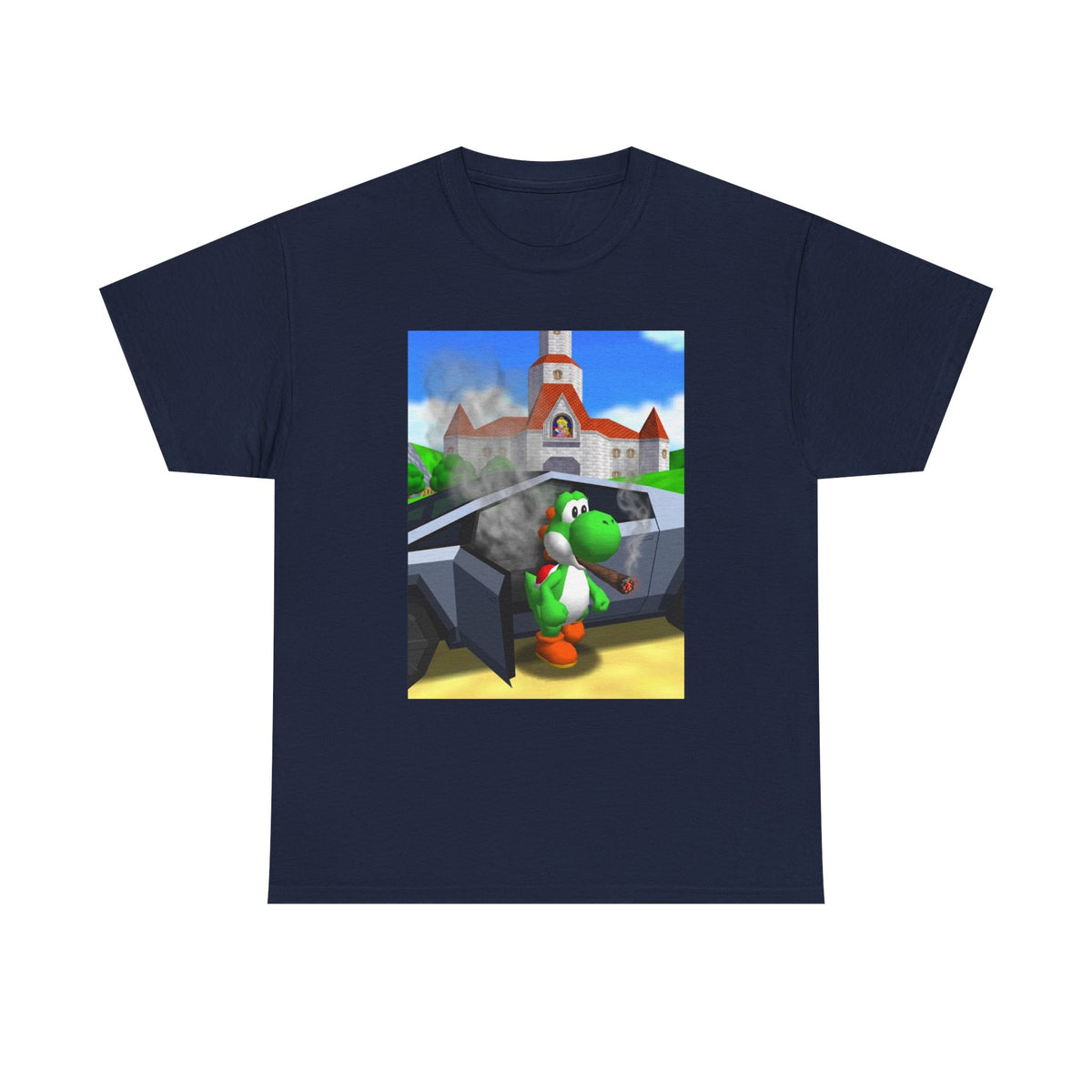 Yoshi Puffing Blunt At Peach's Castle