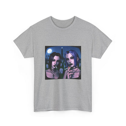 Gothic Gals Smoking In Cemetery Tee