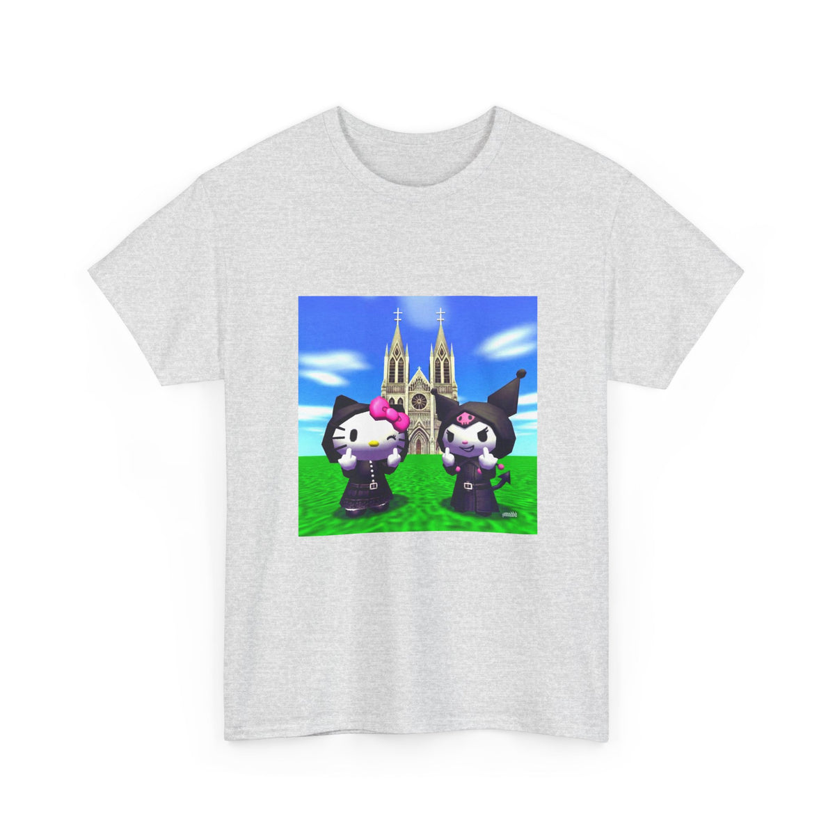 Goth Hello Kitty Kuromi Flipping Off Church