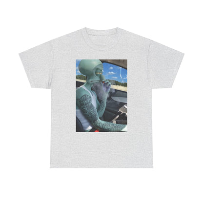 Tattooed Squidward Smoking Joint In Car