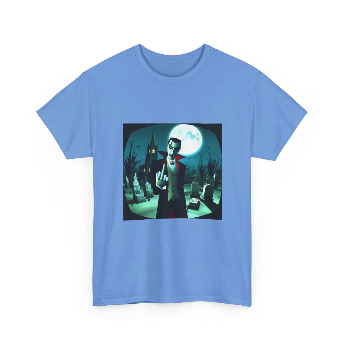 Vampire Giving The Finger In Cemetery Tee
