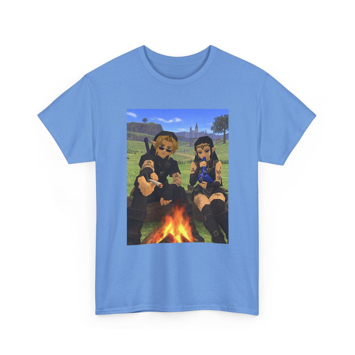 Dark Link And Dark Zelda Chilling Campfire Tee