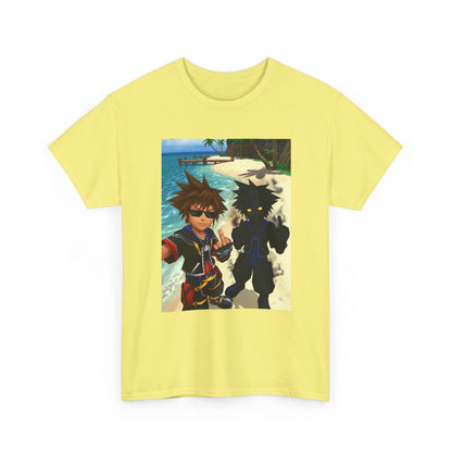 Sora And Dark Form Flipping Off At The Beach