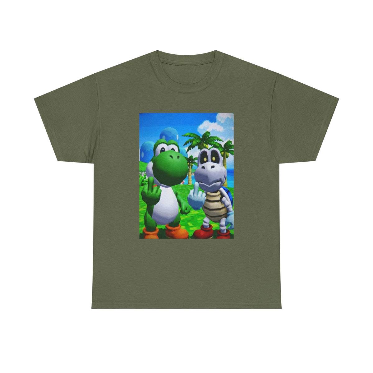 Yoshi And Dry Bones Flipping The Bird Tee