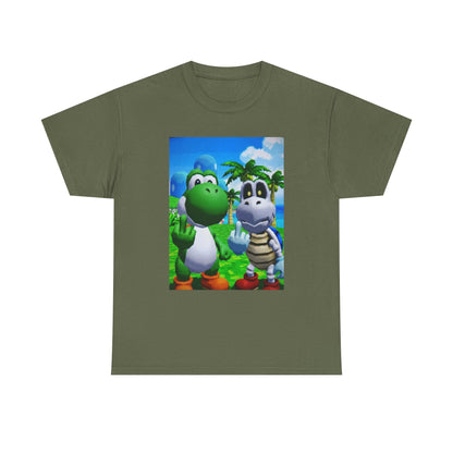 Yoshi And Dry Bones Flipping The Bird Tee