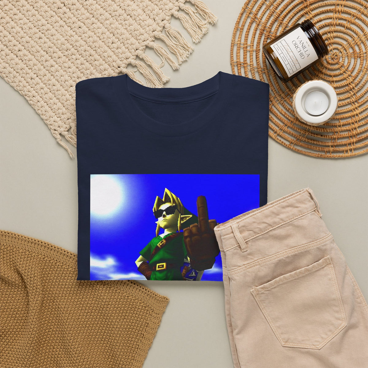Cool Link Flipping The Bird Tee