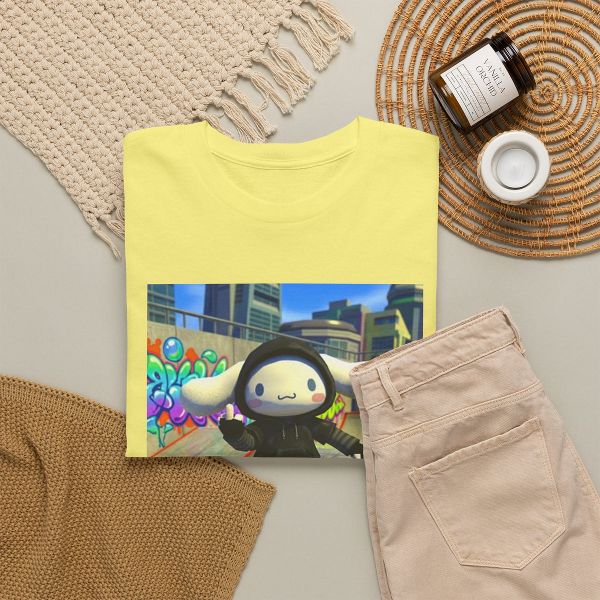 Edgy Cinnamoroll Skater Flipping Off Tee