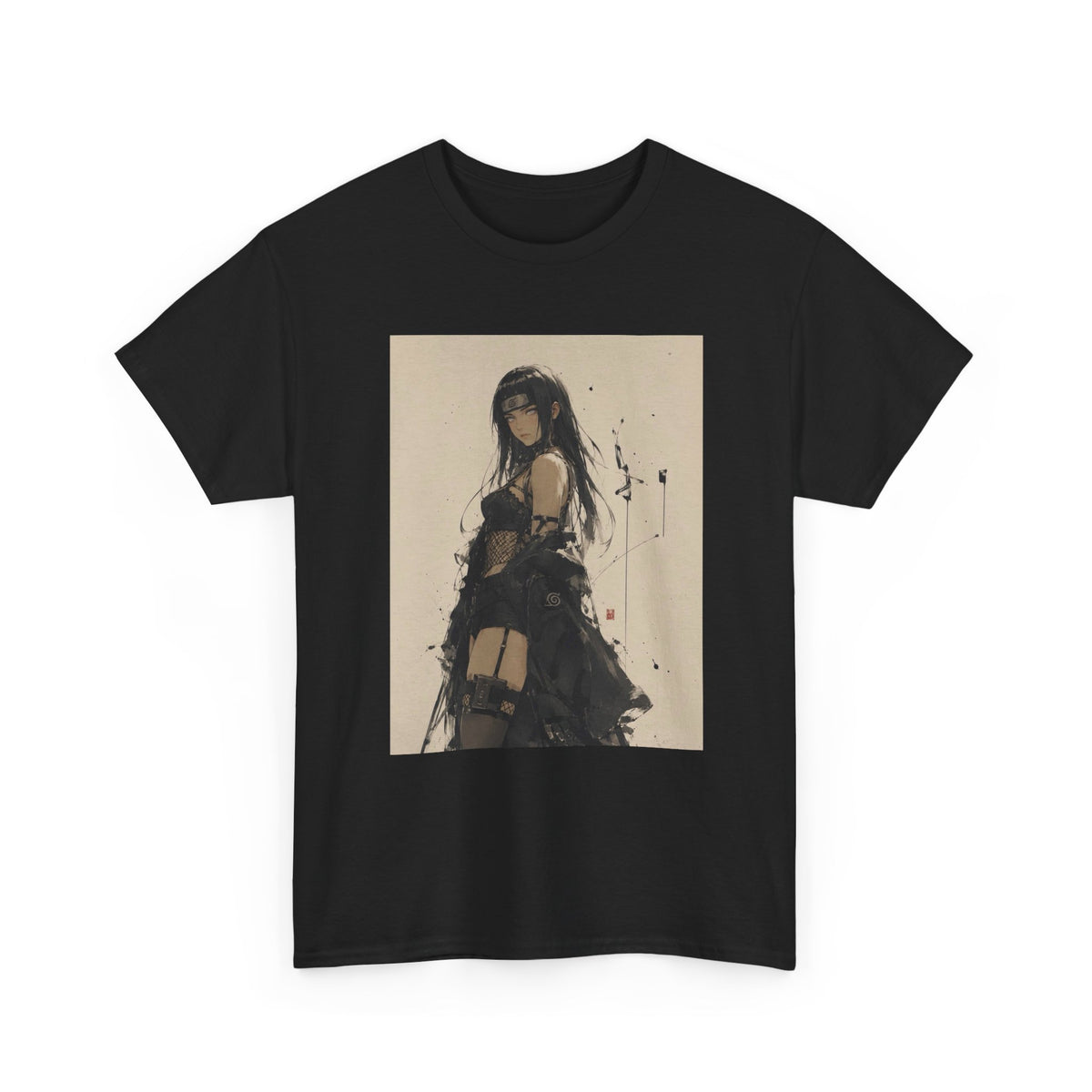 Anime Goth Girl Standing Confidently Tee