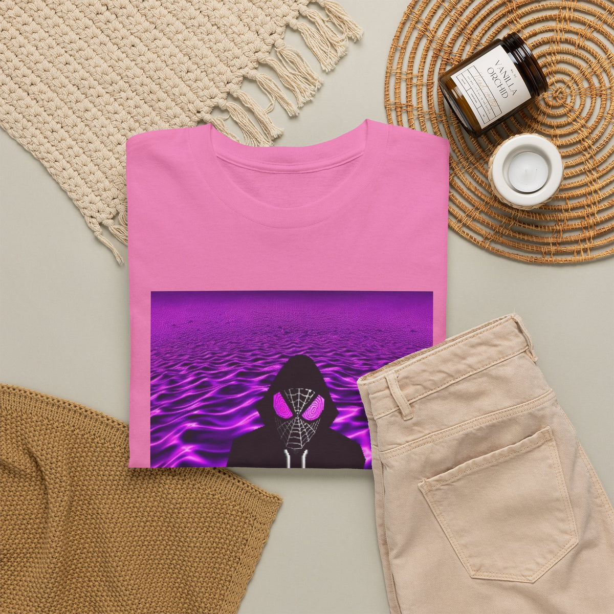 Spider-Hoodie With Purple Swirls Tee