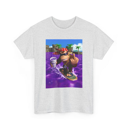 Diddy Kong Surfing Purple Lean Flipping Off Tee