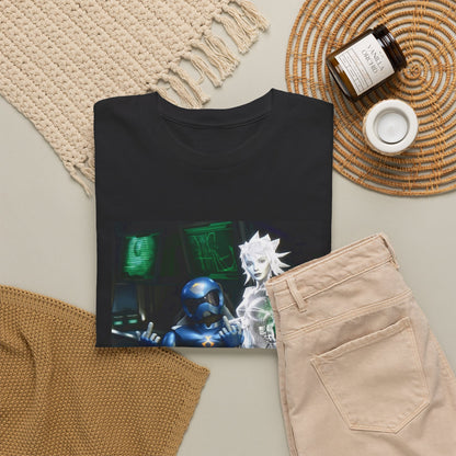 Cyborg & Hologram Flipping The Bird Tee