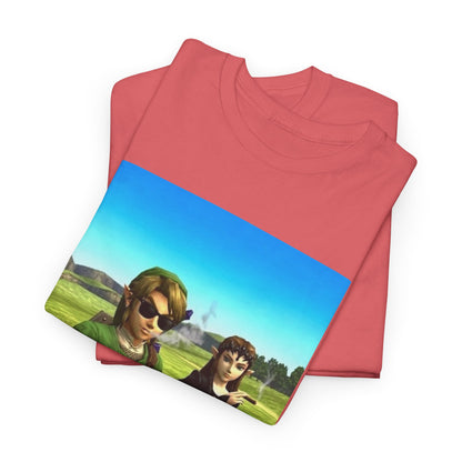 Link and Zelda Smoking Cigars In A Field