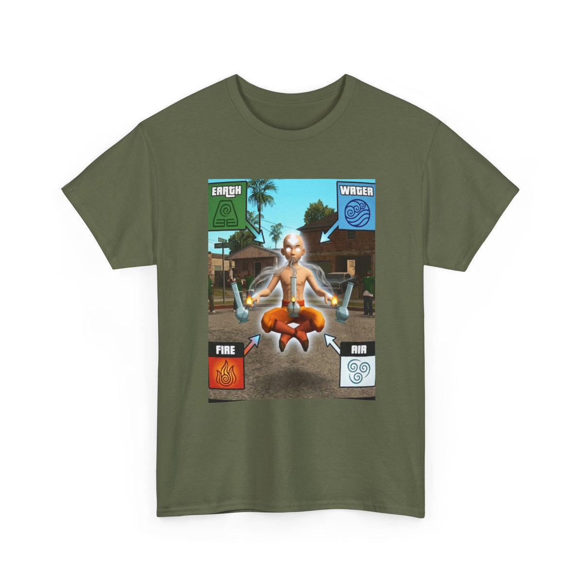Avatar Aang Element Bending With Bongs Tee