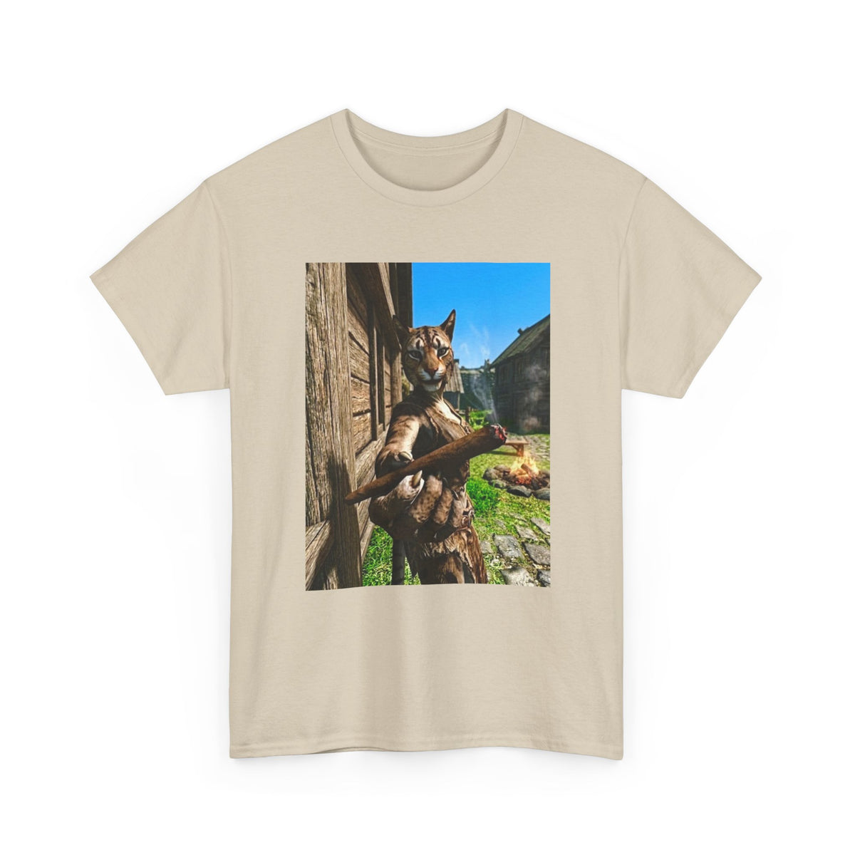 Feline Warrior Igniting Blunt Campfire Tee