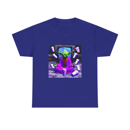 Meditating Master Yoda With Purple Cups Tee