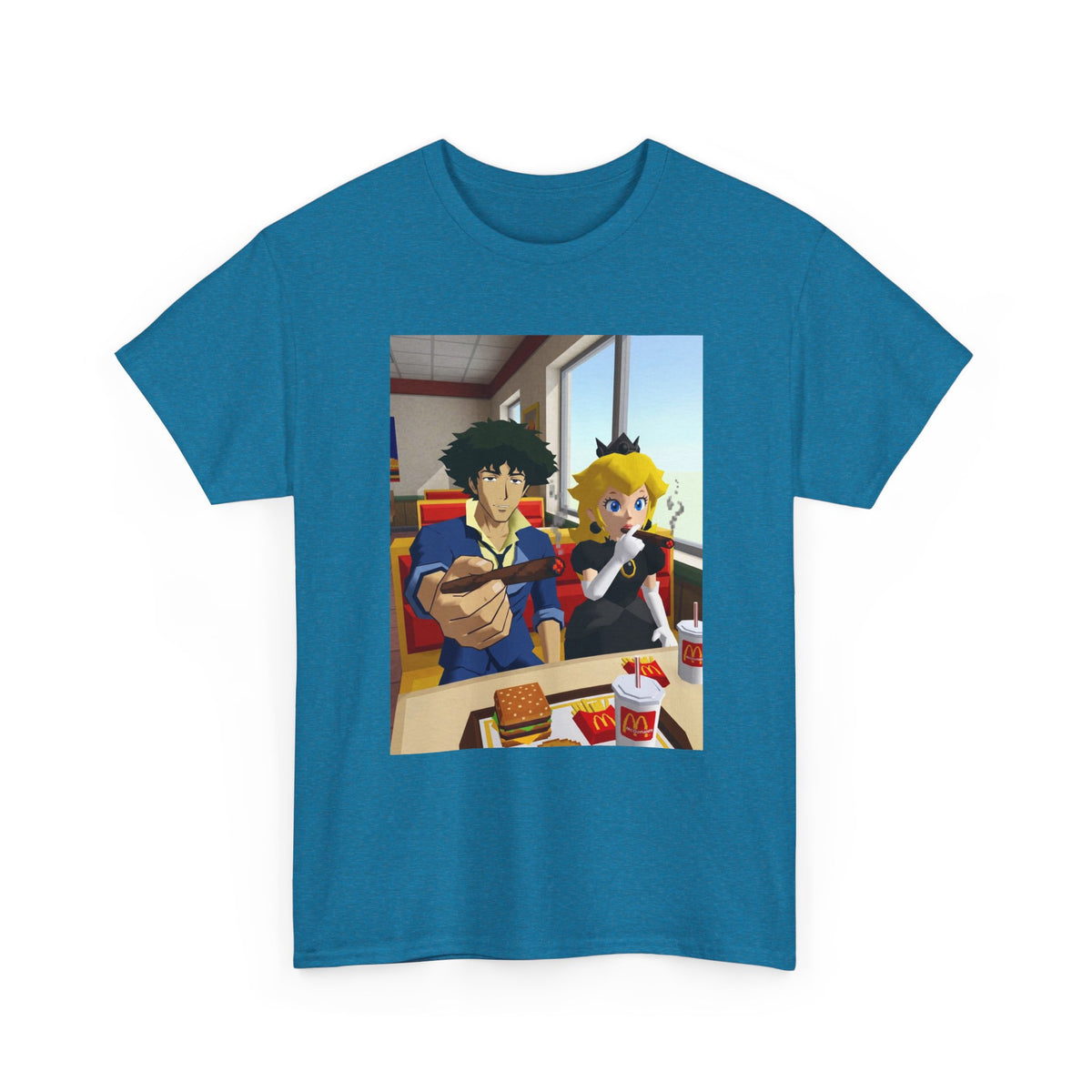 Spike and Peach Smoking Fast Food Tee (Design 3)