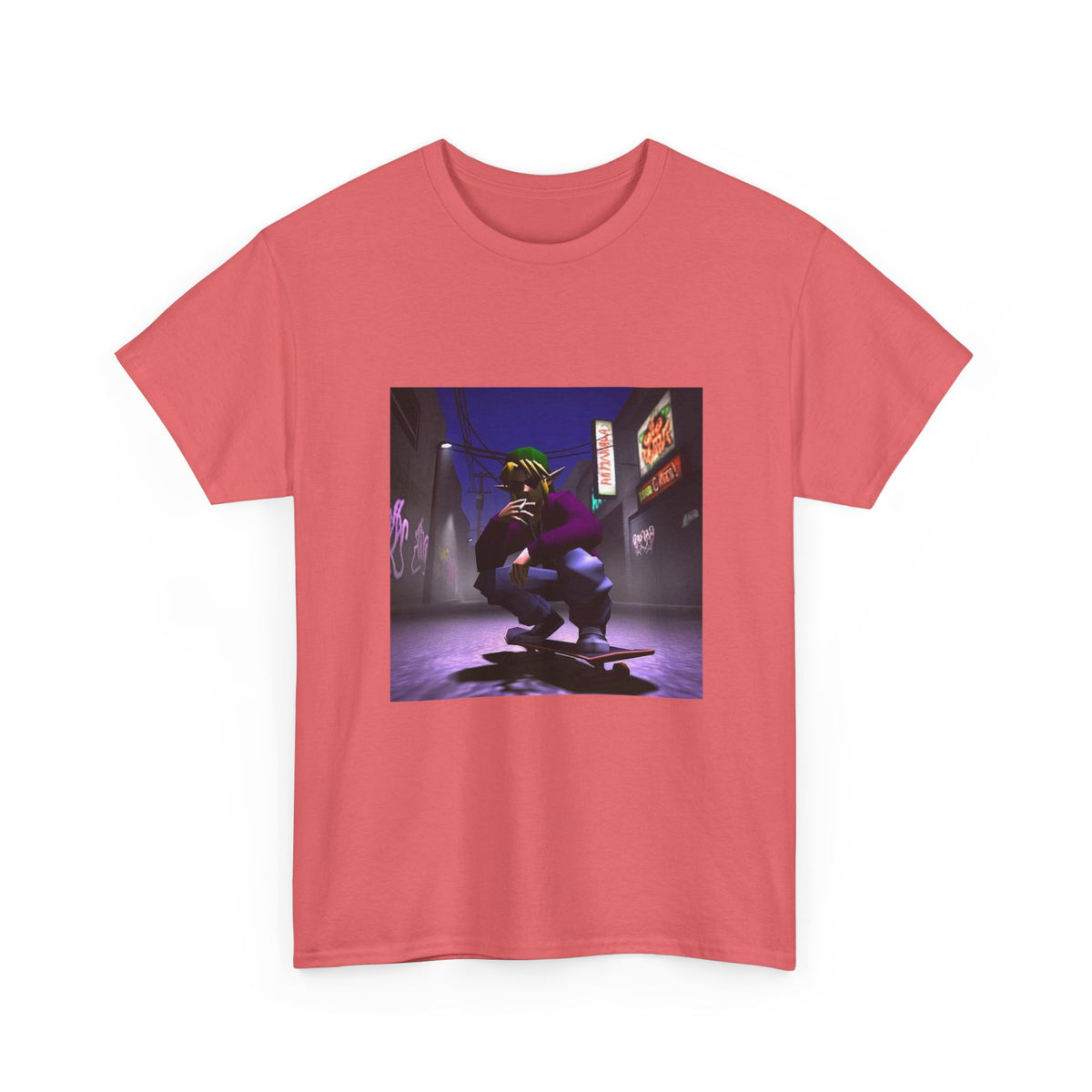 Skater Link Smoking In Neon Alley Tee (Design 8)