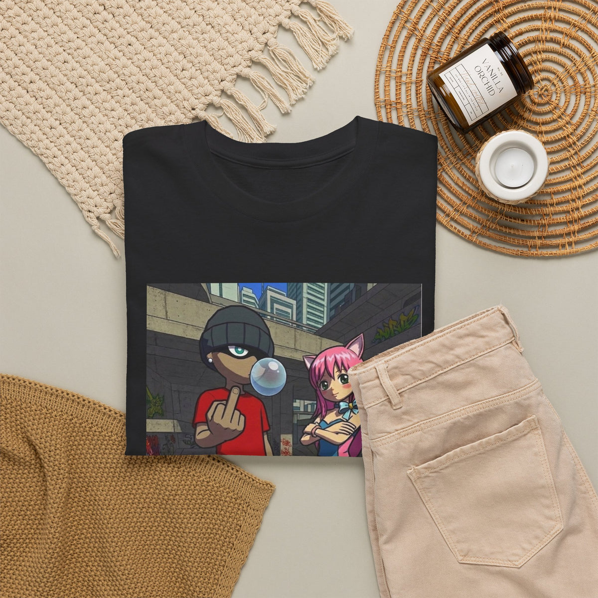 Skater Punk And Kitty Girl In Skater Park Tee