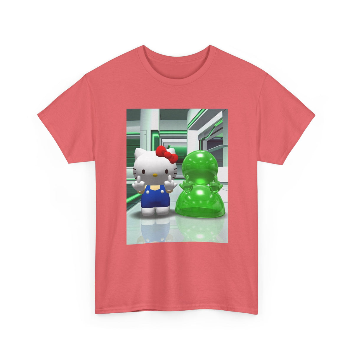 Kitty And Slime Flipping The Bird Tee