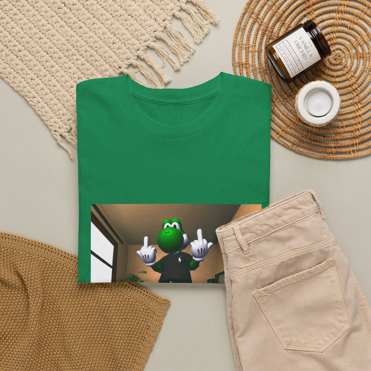 Yoshi Flipping Off In The Living Room Tee