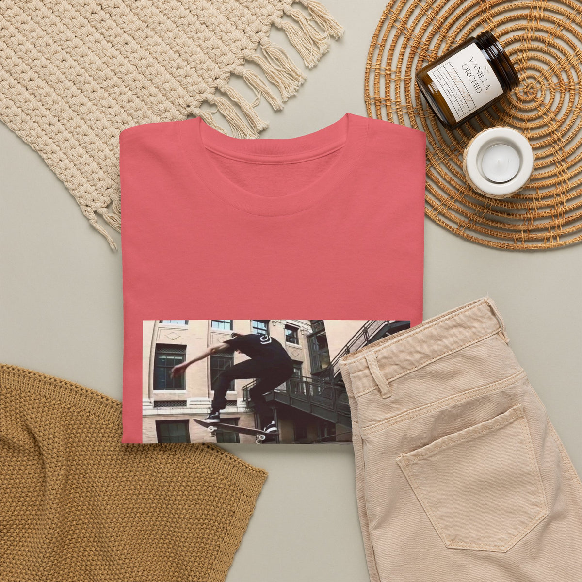 Skater Riding Through Cloud Passage Tee