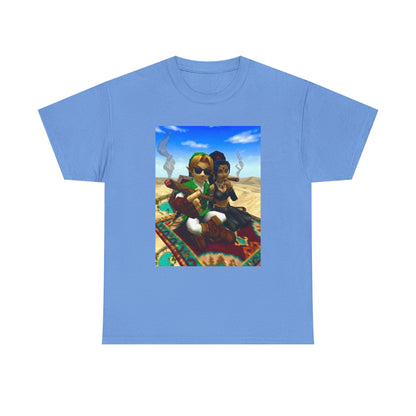Link And Nabooru Flying On Magic Carpet