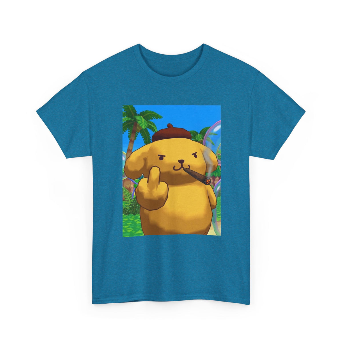 Pompompurin Smoking Blunt Flipping Bird Tee