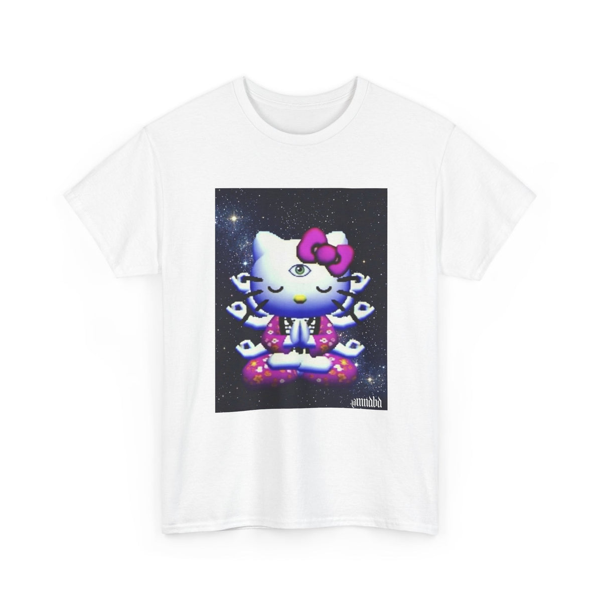 Third Eye Kitty Meditating In Space Tee