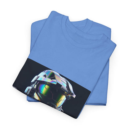 Holographic Cybernetic Sentinel Chrome Helmet Tee